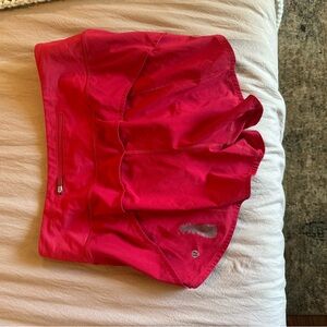 Lululemon Red Speed Up High Rise Lined Shorts 2.5”